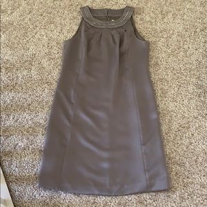 Ann Taylor Loft silver halter dress with beading